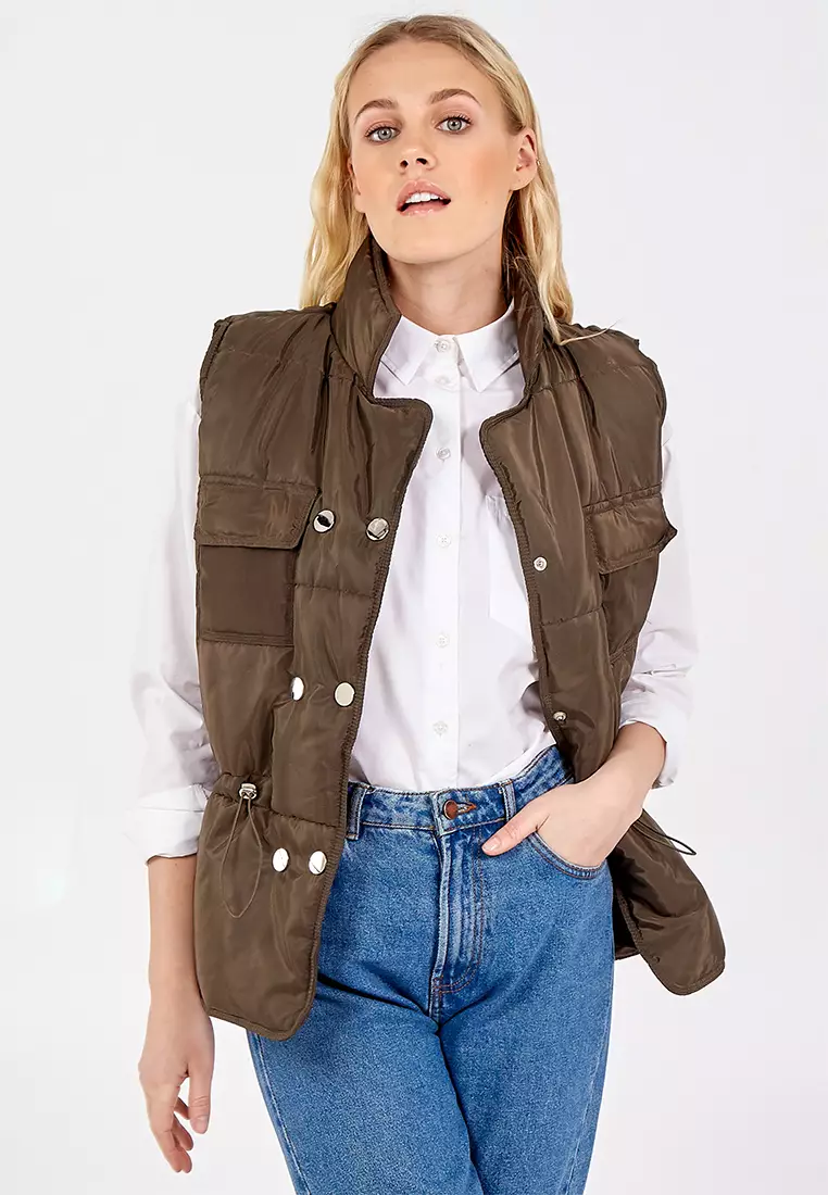 Buy Pink Vanilla Pink Vanilla Khaki Quilted String Waist Double Pocket ...