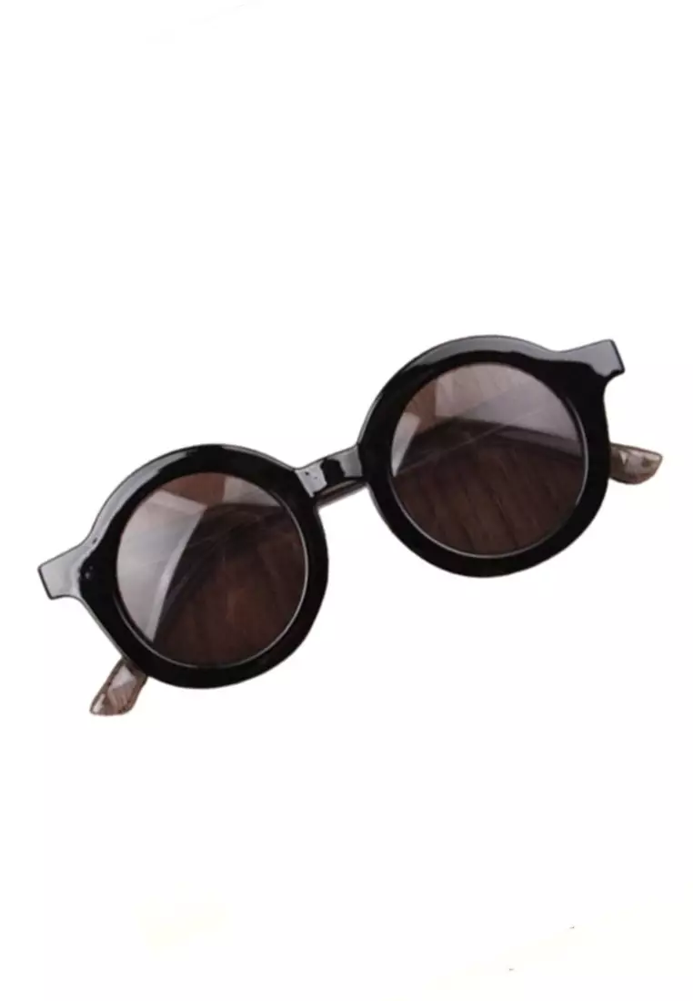 Ulrico Kacamata Anak Unisex Anti UV Round Design Vintage Style Material Resin PC ORIGINAL - Black
