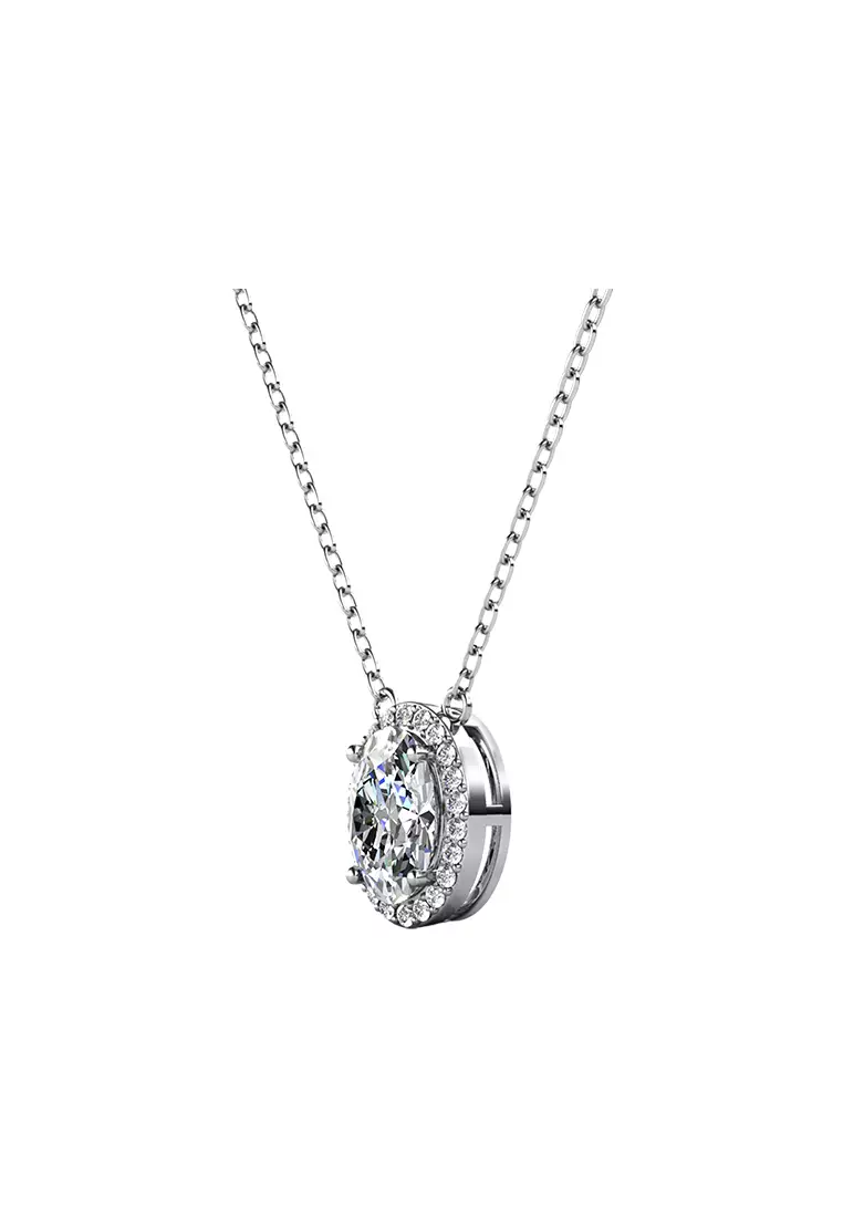 Berlian Moissanite La Reine Pendant [GRA CERTIFICATE MOISSANITE DIAMOND] - Kalung 1 CT Moissanite Diamond with 925 Silver CELESTA by Her Jewellery
