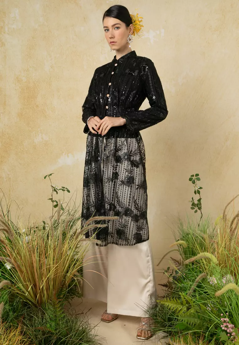 Citra Lace Long Top With Pants Set