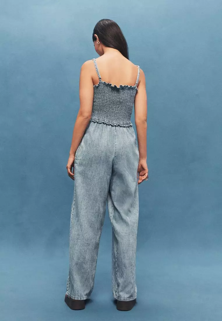 Buy NEXT Shirred Wide Leg Jumpsuit 2025 Online ZALORA
