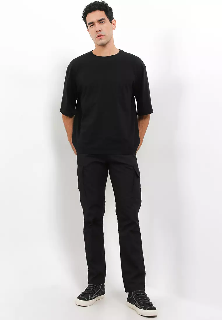 Celana Cargo Ripstop Pants Non Stretch Reguler - Black