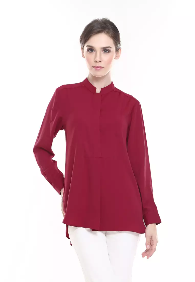 Eva Suit Office Wear Top in Maroon