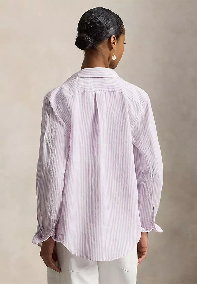 Classic Fit Striped Linen Shirt