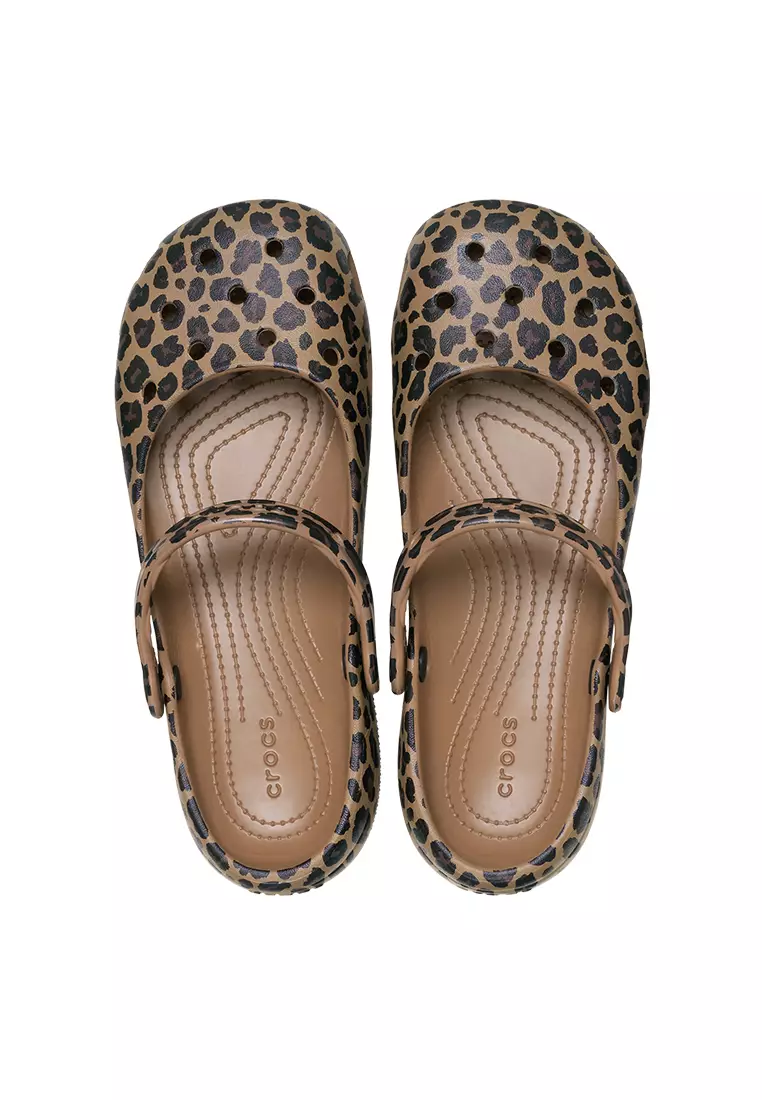 [Get 1 Size Down] Crocs Women Classic Animal Ballet - Sepia/Leopard