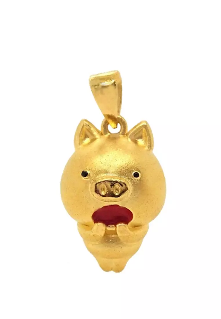 Gold deals pig necklace