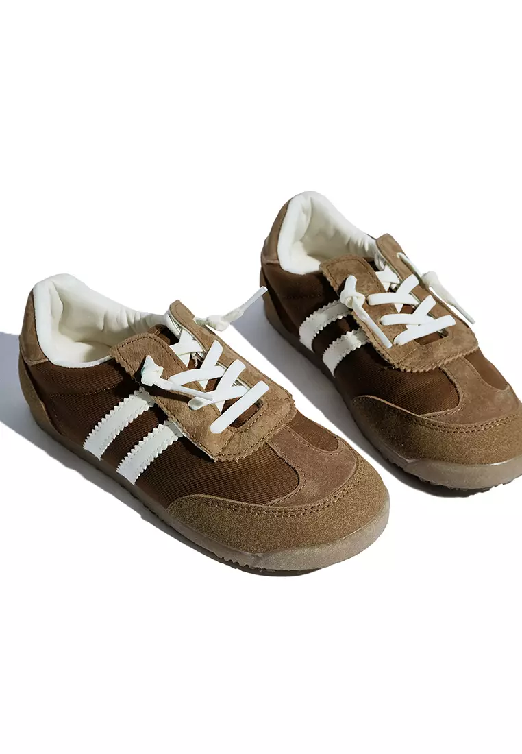Discount on Gingersnaps  shoes - SKU: Jayden Canvas And Leather Sneakers With Adjustable Lace Up Fastening