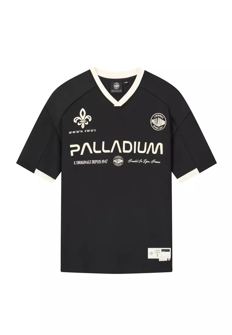 男裝 LOGO 復古寬鬆落肩拼色T裇