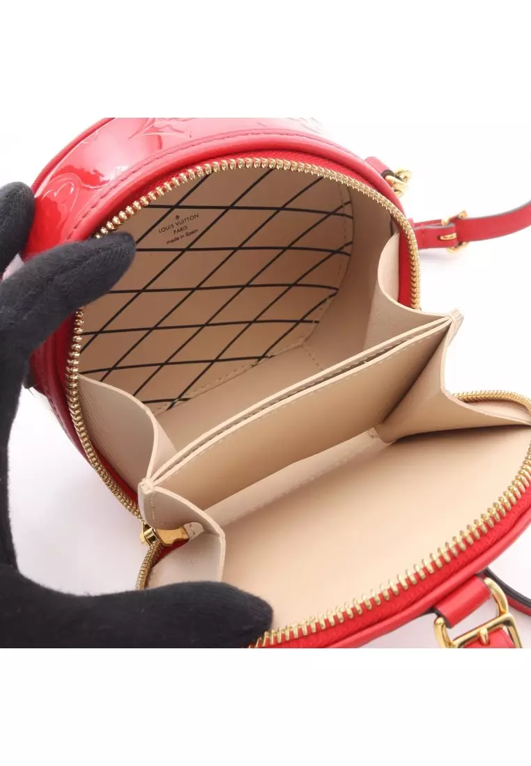Pre-Loved Louis Vuitton mini Boite Chapeau monogram vernis Rouge Shoulder bag leather Red