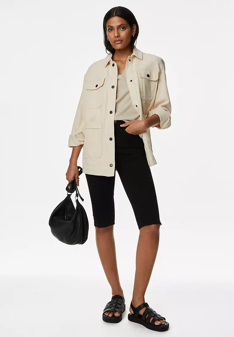 Magic Shaping Denim Knee Length Shorts