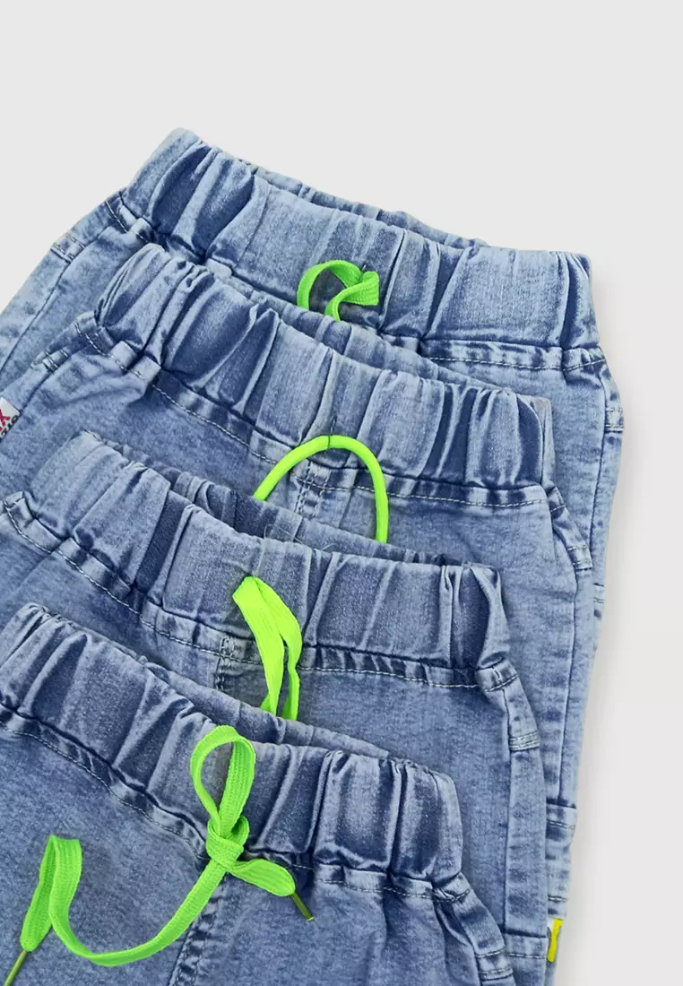 Wakakids Celana Jeans Pendek Bayi Anak Laki Laki Denim Short Motif Random 051 Venrc