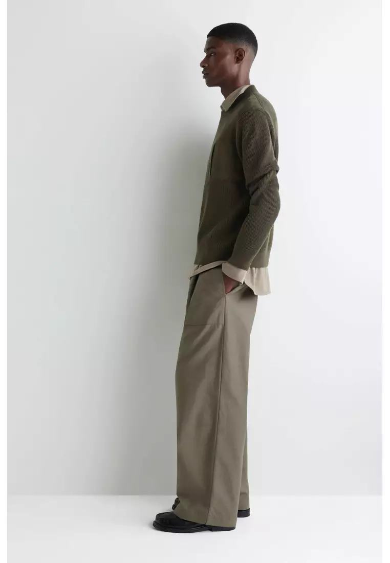 POCKET-DETAIL WOOL CREW-NECK JUMPER