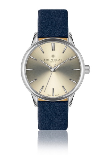 Philipp Blanc silver Philipp Blanc Silver Lugano blue leather BF214ACAA1390DGS_1