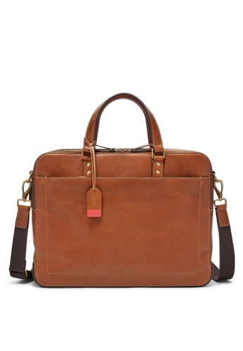 Buy Fossil Fossil Defender Brown Leather Messenger Mbg9346222 Online Zalora Malaysia