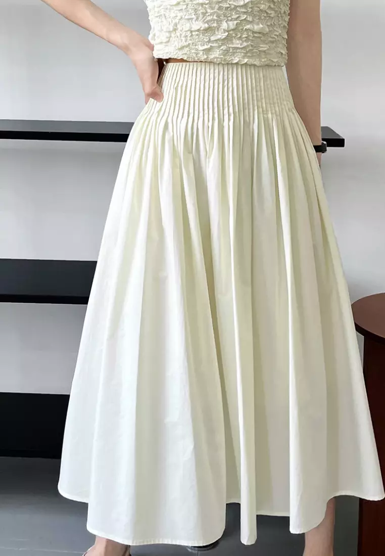 Elegant high waist pleated skirt K061708W