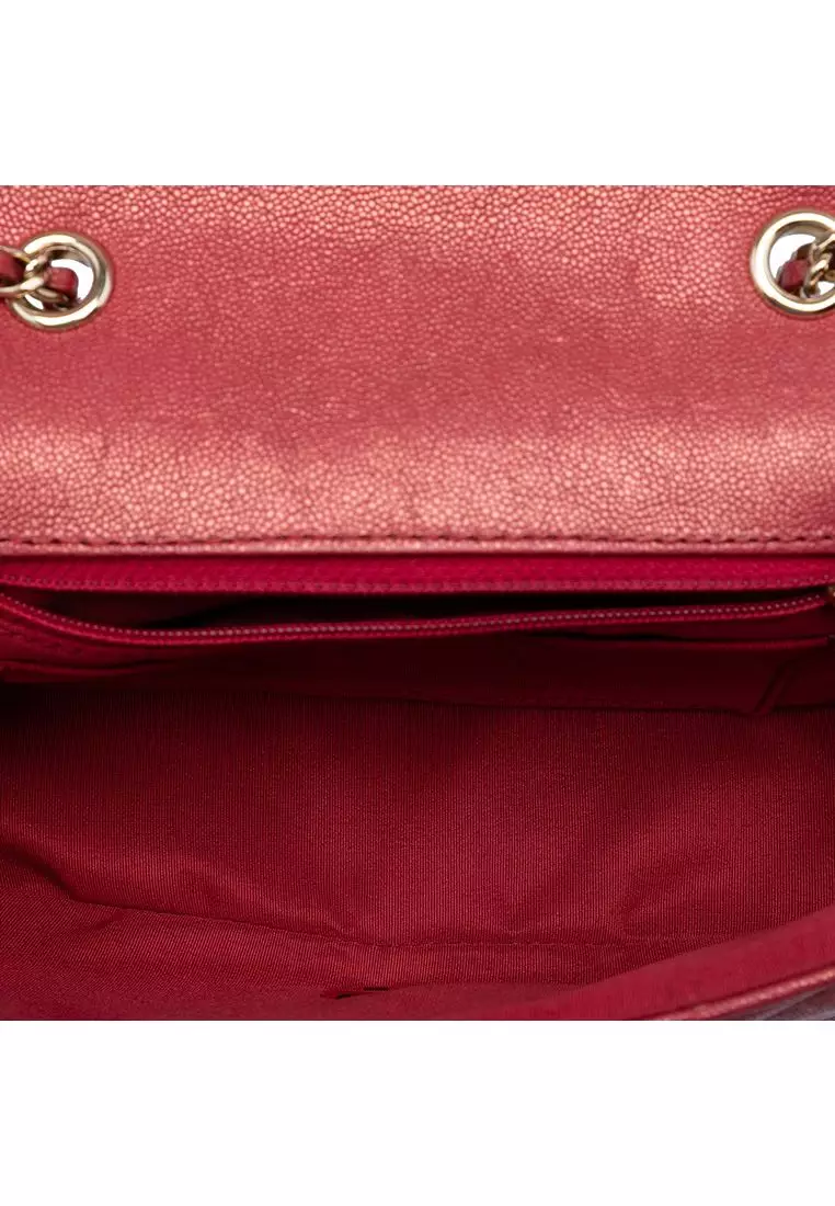 Pre-Loved Chanel Small Chevron Caviar Statement Flap