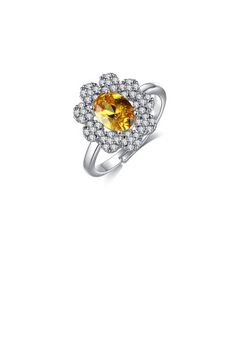 Glamorousky white Fashion Bright Flower Adjustable Ring with Cubic Zirconia 966DAACC4C741CGS_1