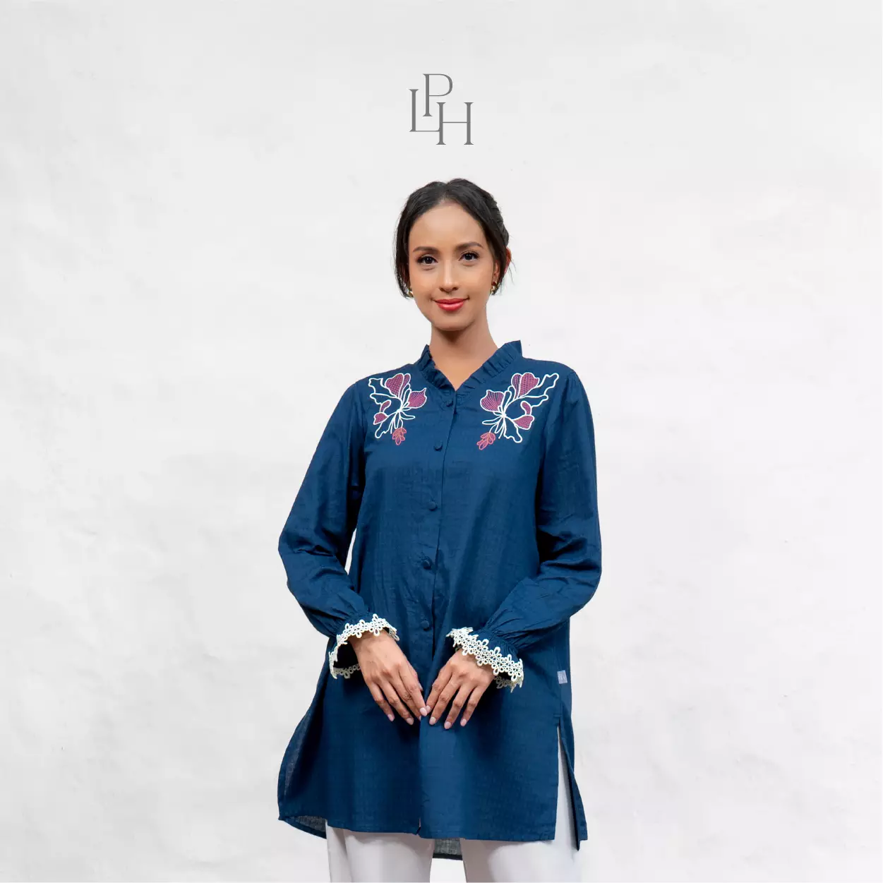 Little Palmerhaus - Baju Lebaran 2026 - Rihla Mom Tunic (Tunik Perempuan Dewasa (Busui Friendly)) Blue