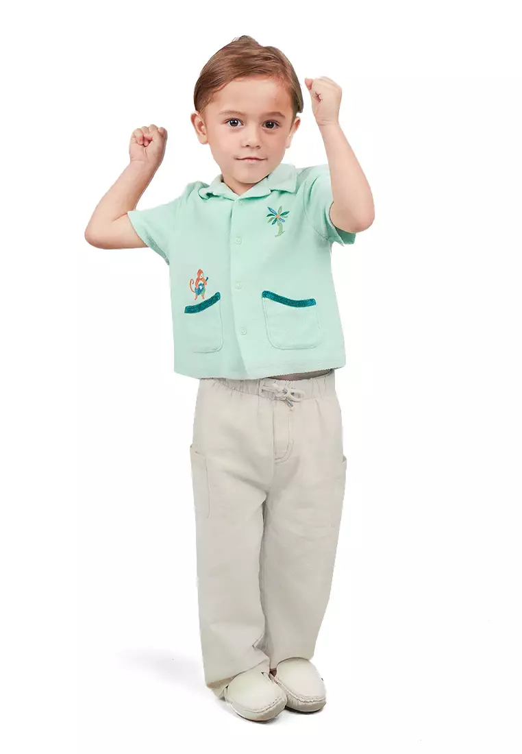 Baby Boys Embroidered Towel Terry Polo