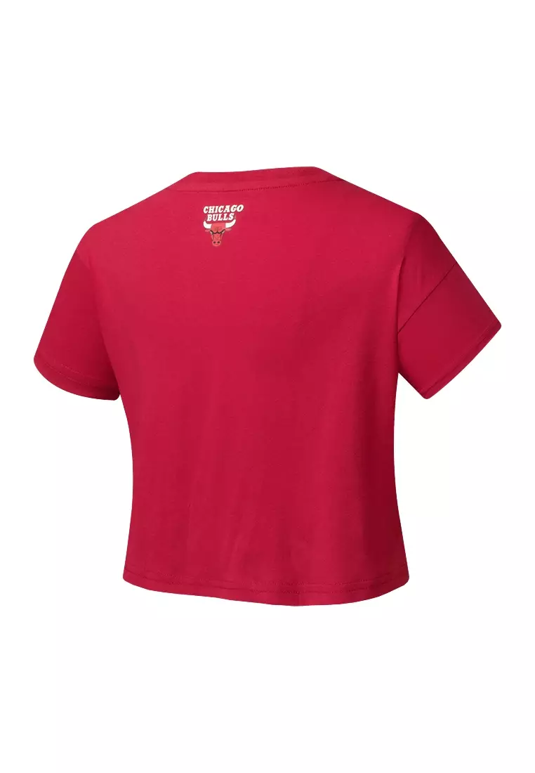 Chicago Bulls Crop Top for Women Print Team Logo Boxy Cropped T-Shirt