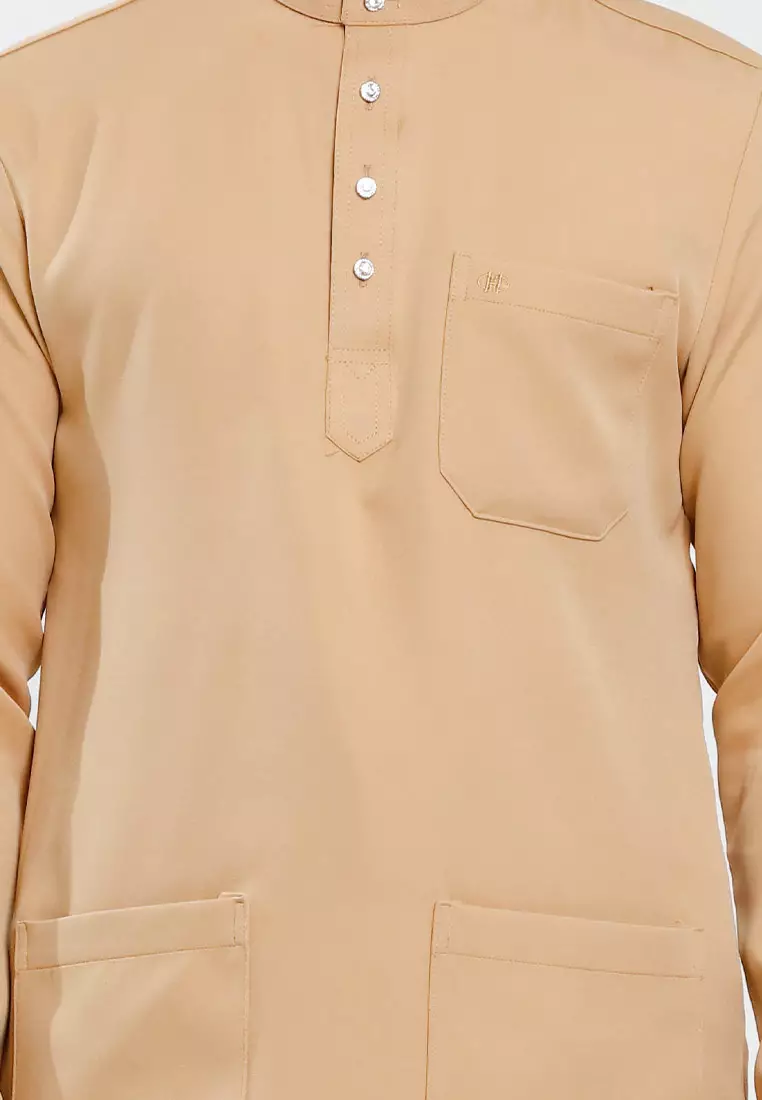 Forest x Hatta Dolmat Baju Melayu Cekak Musang Regular Fit - BM23766-13Khaki