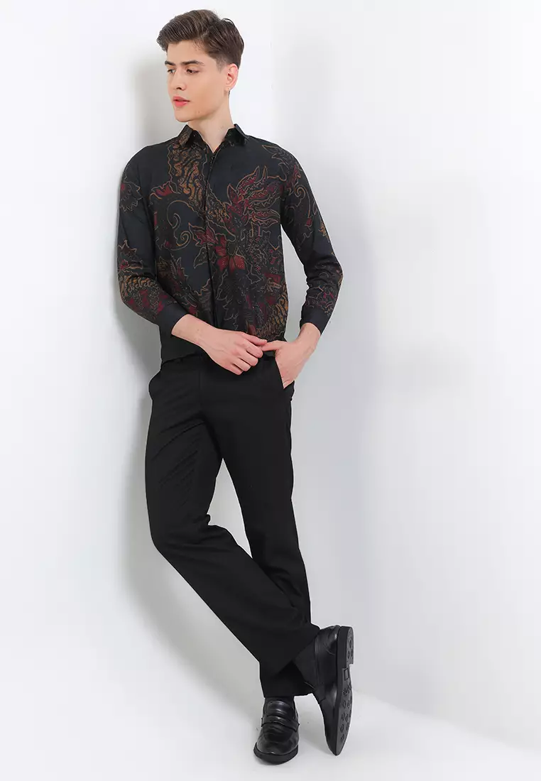 Baskoro Kemeja Batik Exclusive Premium Pria Casual Modern Lengan Panjang