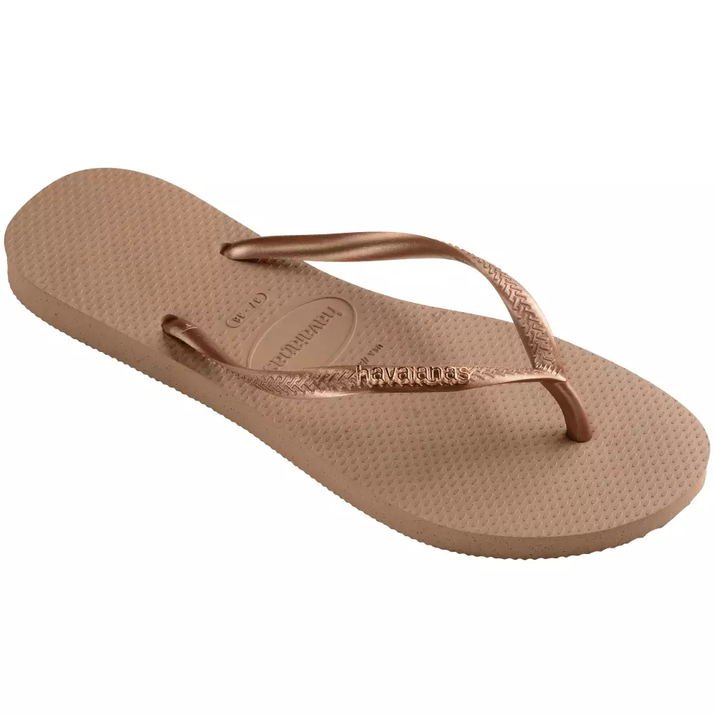 Havaianas 3581 Slim Logo Metallic - Rose Gold - Sandal Wanita