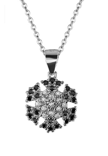 Buy Silverworks Flower With Onyx Stone On Side Earrings And Necklace Set 21 Online Zalora Philippines