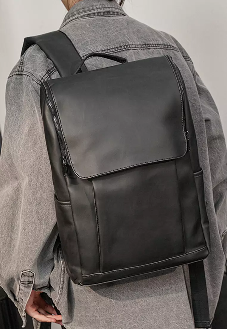 Vintage Faux Leather Backpack ET9381