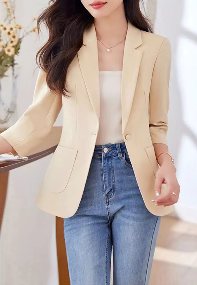 Simple Slim Fit Suit Jacket YGH-EY8909