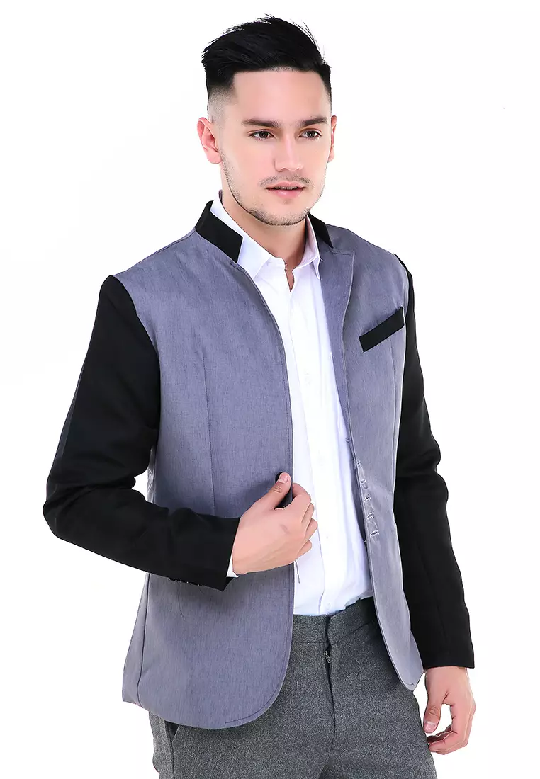 Woreq Jas Blazer Pria Two Tone Five Button Formal Longsleeve Suit Material High Twist ORIGINAL