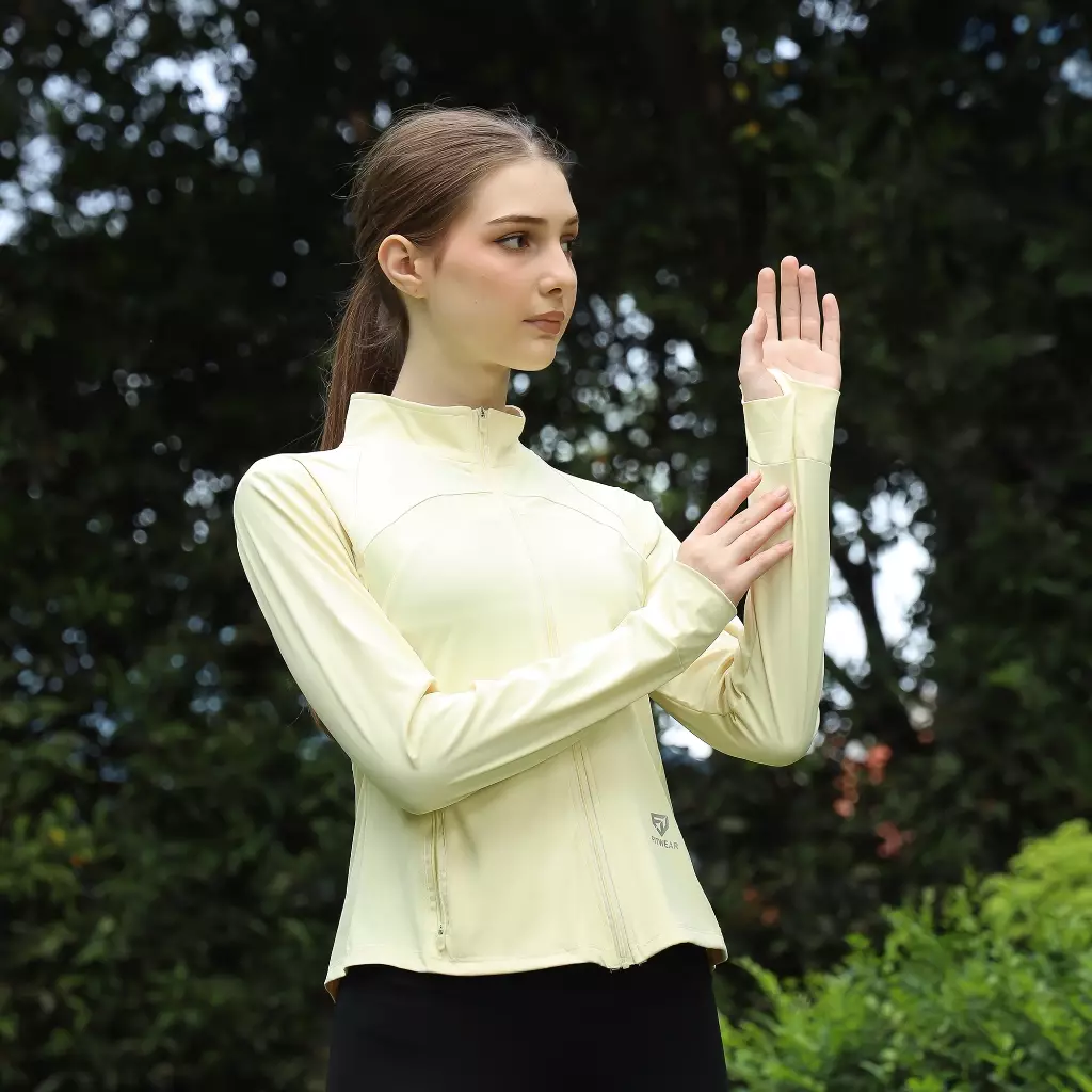 Fitwear Jaket / Jacket Olahraga Wanita YUHA HIGHNECK BACKMESH - BUTTER YELLOW