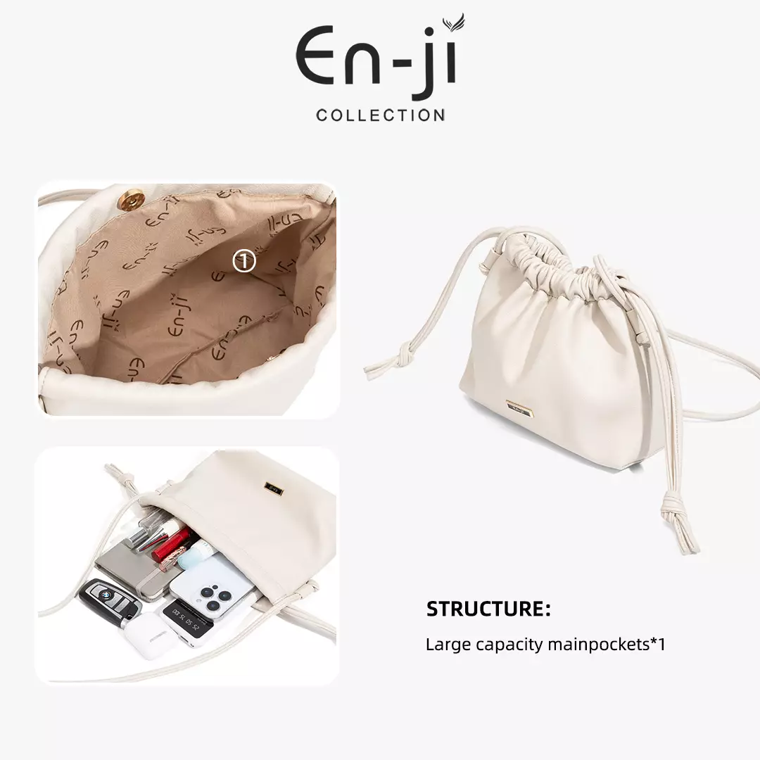 En-ji Solwa Slingbag Wanita Warna Cream