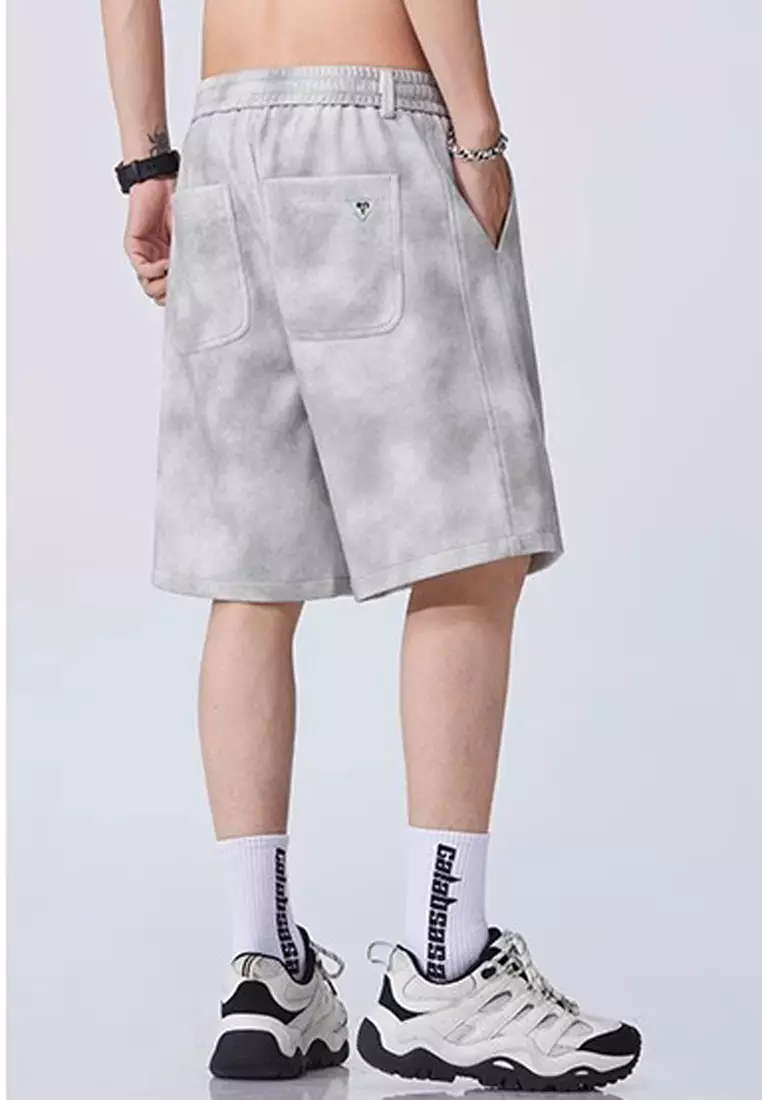 Drawstring Distressed Design Shorts