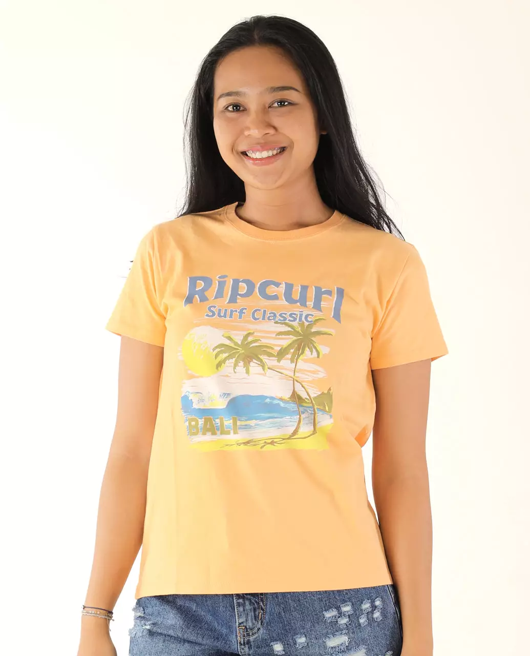 Rip Curl Women High Tide Scenic Standard Tee - Peach Bali