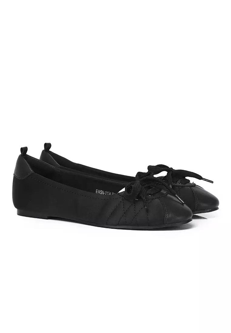 Young Comfy Fit Footbed Microfiber Leather Ballet Sneakers