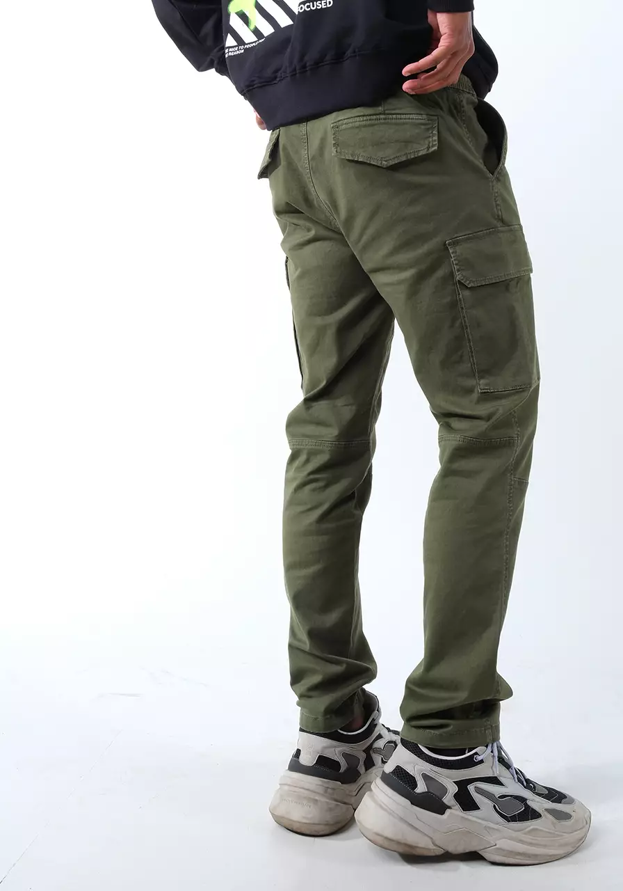 Celana Panjang Cargo Pria Slimfit Owen Army