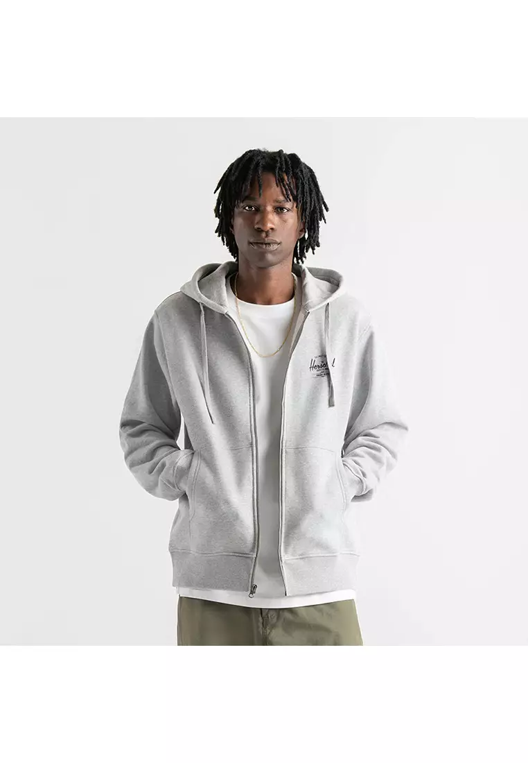 Buy Herschel Herschel Basic Zip Hoodie Men's Heather Light Grey