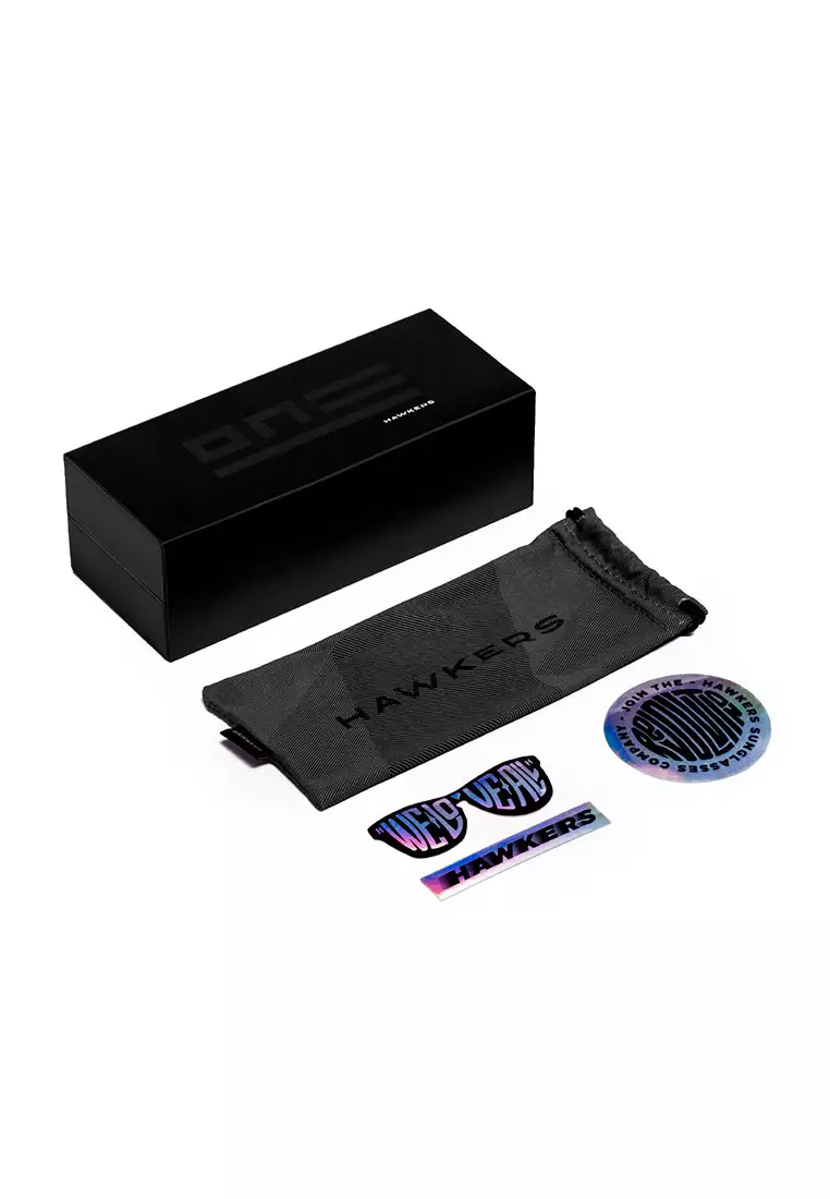 HAWKERS Carbono Blue Chrome ONE Asian Fit Sunglasses for Men and Women. UV400 Protection. Official Product Designed in Spain