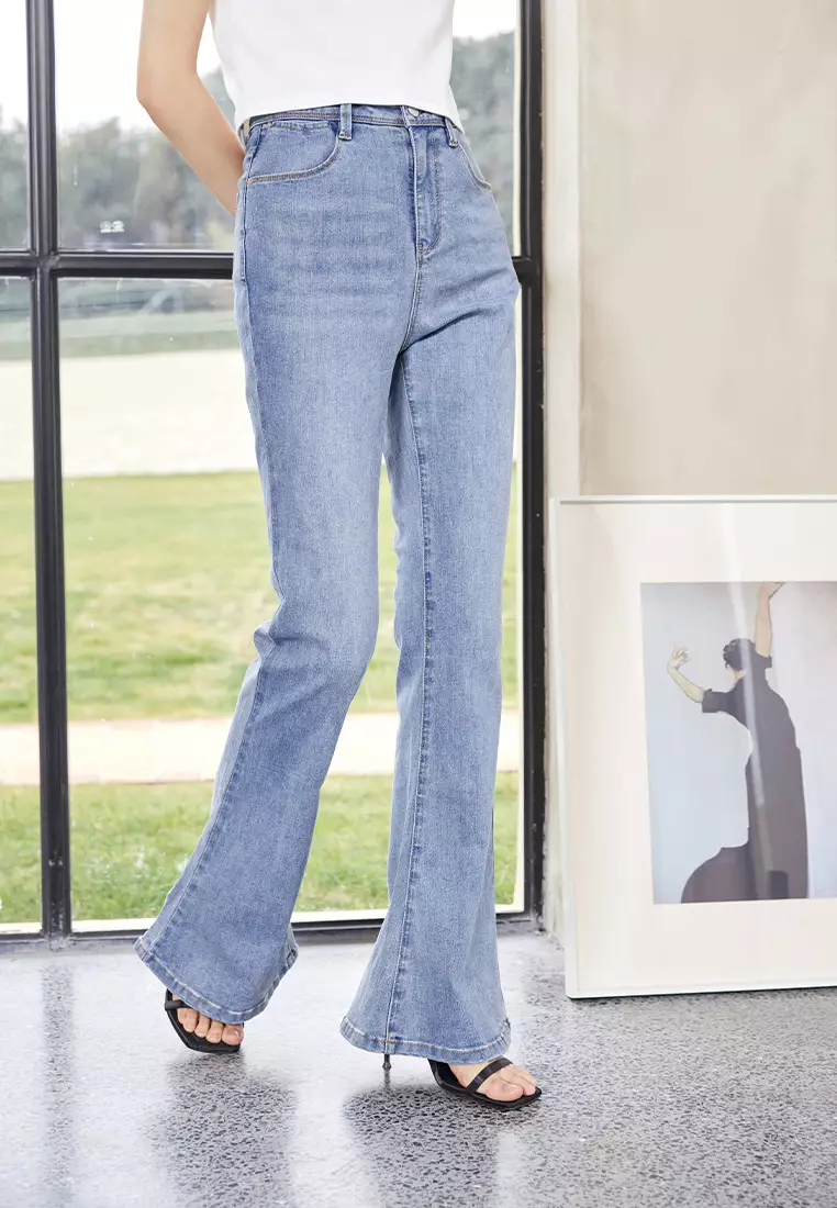 High Waist Flare Leg Denim Jeans
