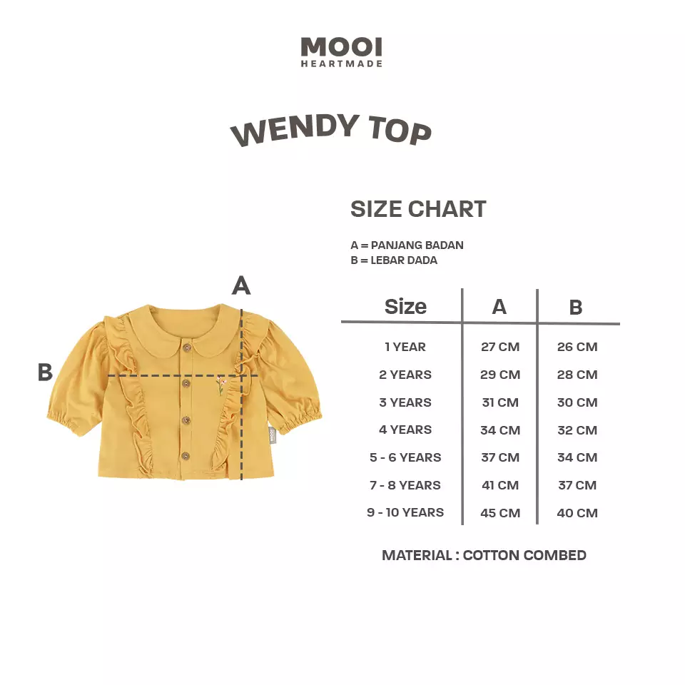 Mooi Atasan Anak Perempuan Wendy Top - Berry Red