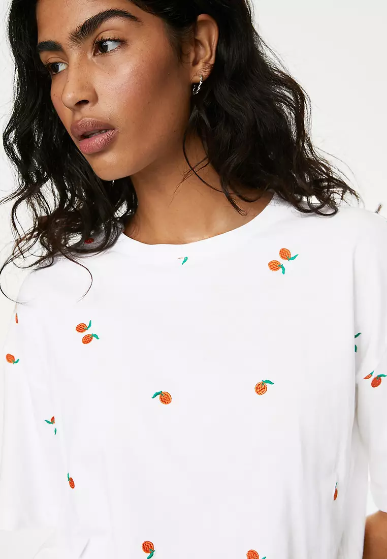 Pure Cotton Embroidered T-Shirt