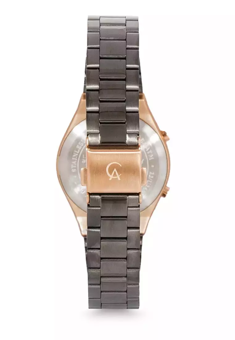 Alexandre Christie Jam Tangan Wanita - Dark Grey Rosegold - Stainless Steel - 9385 LHBGRDG