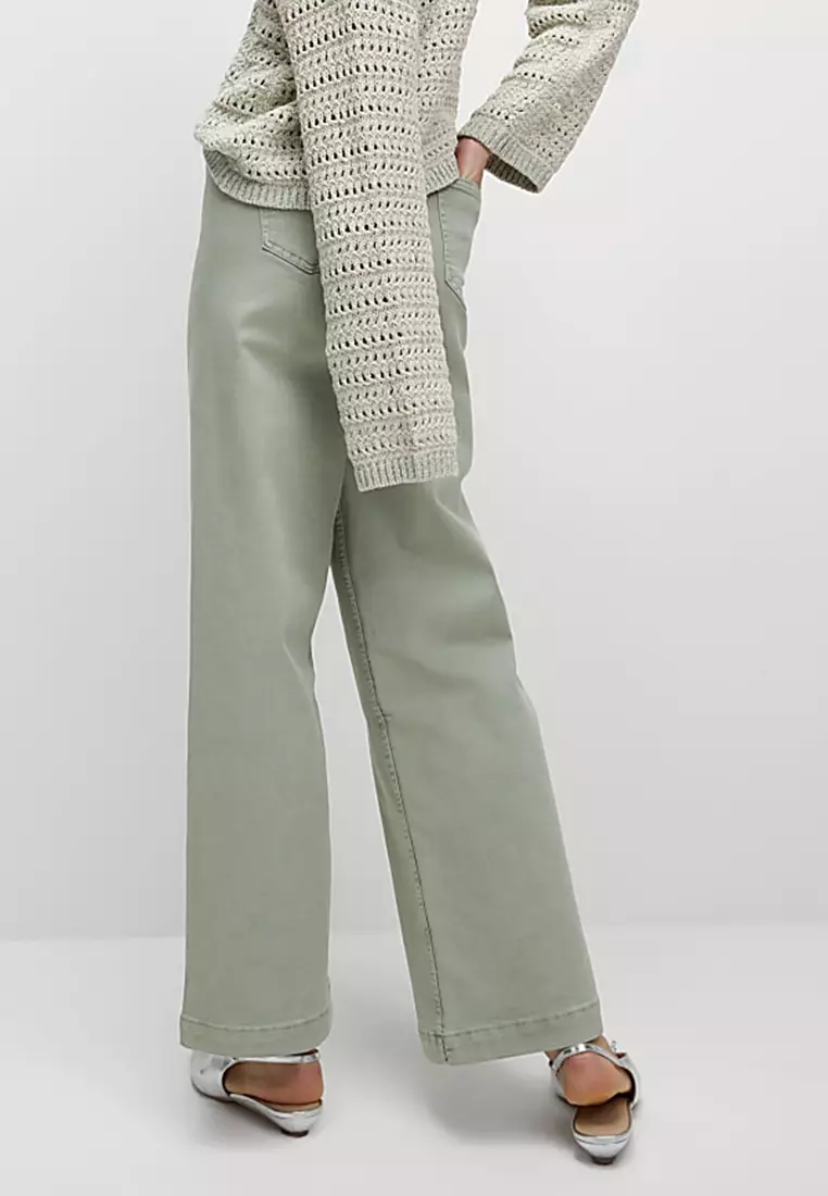 High Waisted Wide Leg Ankle Grazer Jeans