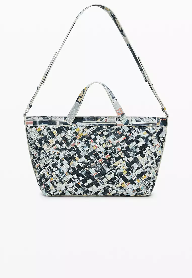 Medium braided shopper bag