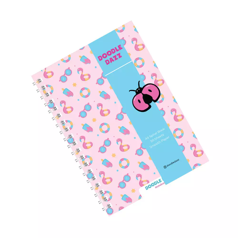 Doodle Dazzles Notebook Spiral Kiddo Summer Time A5 - Pink