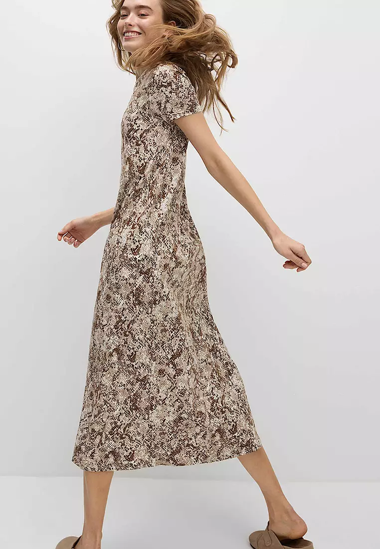 Pure Cotton Printed Midi T-Shirt Dress