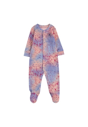 Converse pink Converse Long Sleeve Footed Coverall (Newborn) 24992KAE13214EGS_1
