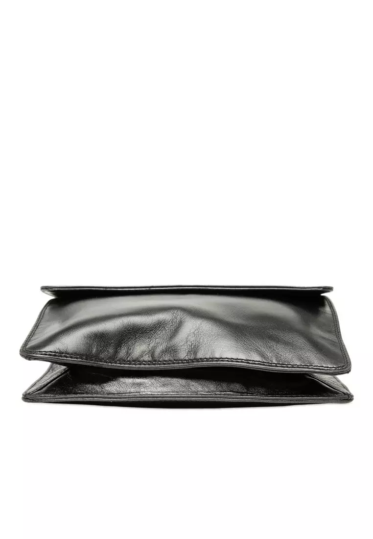 Pre-Loved Chanel Lambskin Logo Messenger Bag