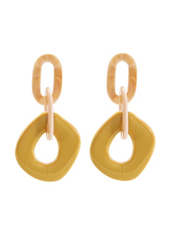 Glamorbit yellow Yellow Statement Earrings 8124DACA5A8EB0GS_1